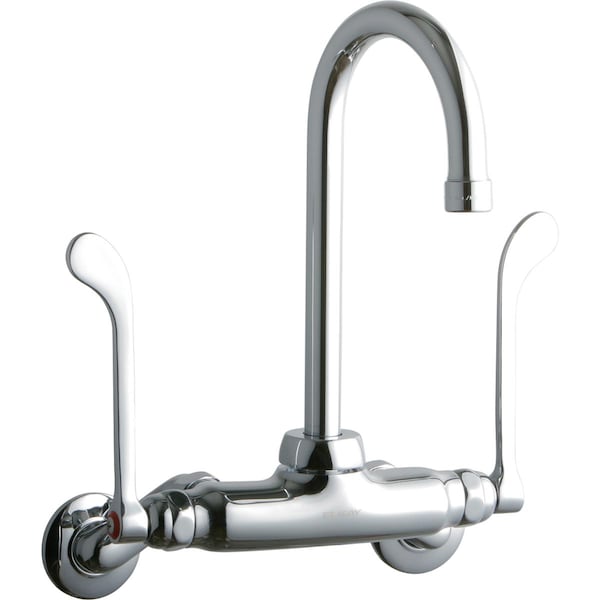 Elkay Elkay Wall Mnt 4In, Gn 5In Spt, 1Pc Wrist Bld Hndl, 6In, 2In Hw Chrome LK945GN05T6T - main